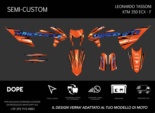 SEMI CUSTOM GRAPHICS KIT - KTM 350 EXC LEONARDO TASSONI