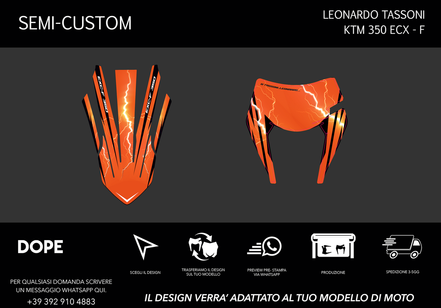 SEMI CUSTOM GRAPHICS KIT - KTM 350 EXC LEONARDO TASSONI