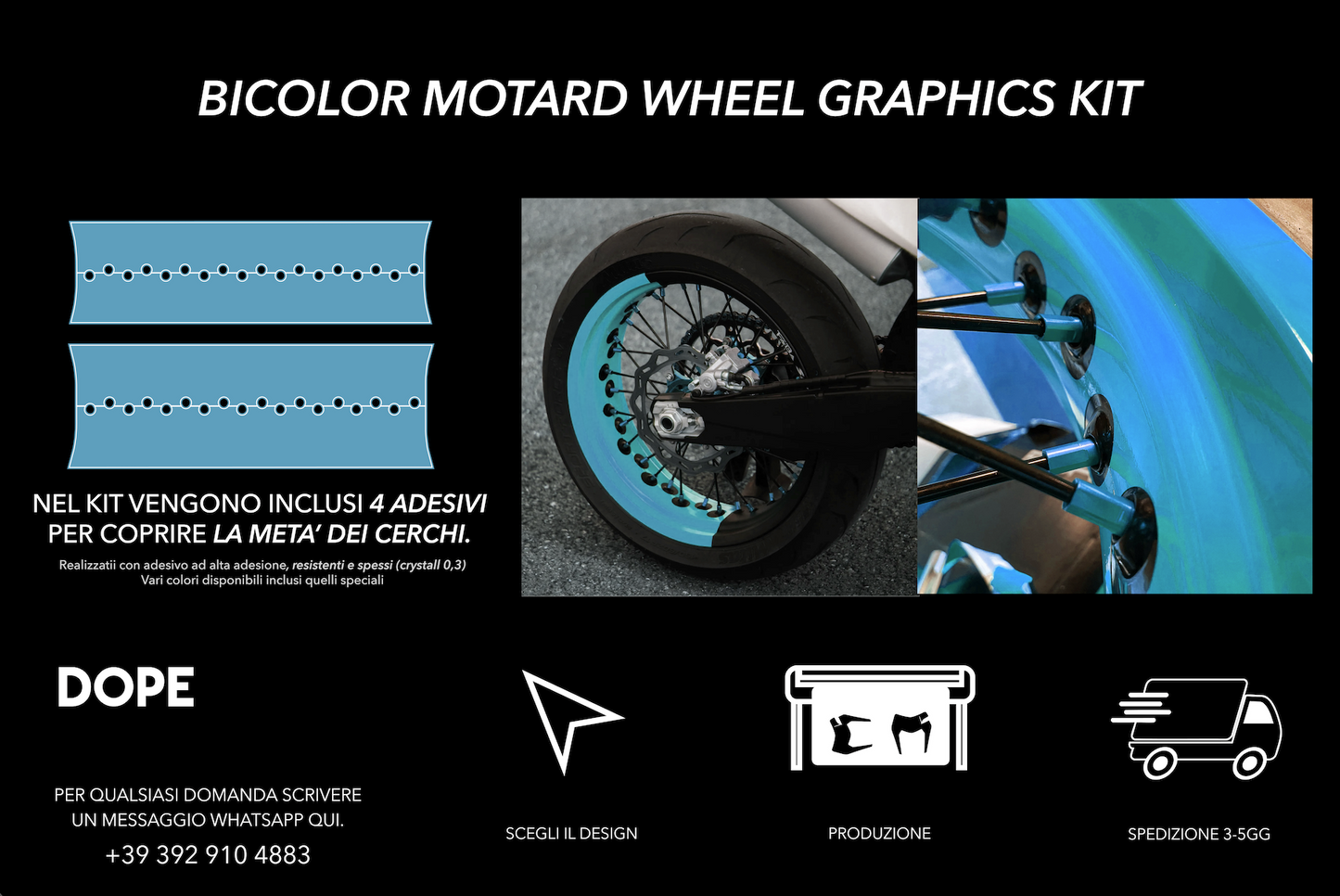 BICOLOR MOTARD WHEELIE GRAPHICS KIT